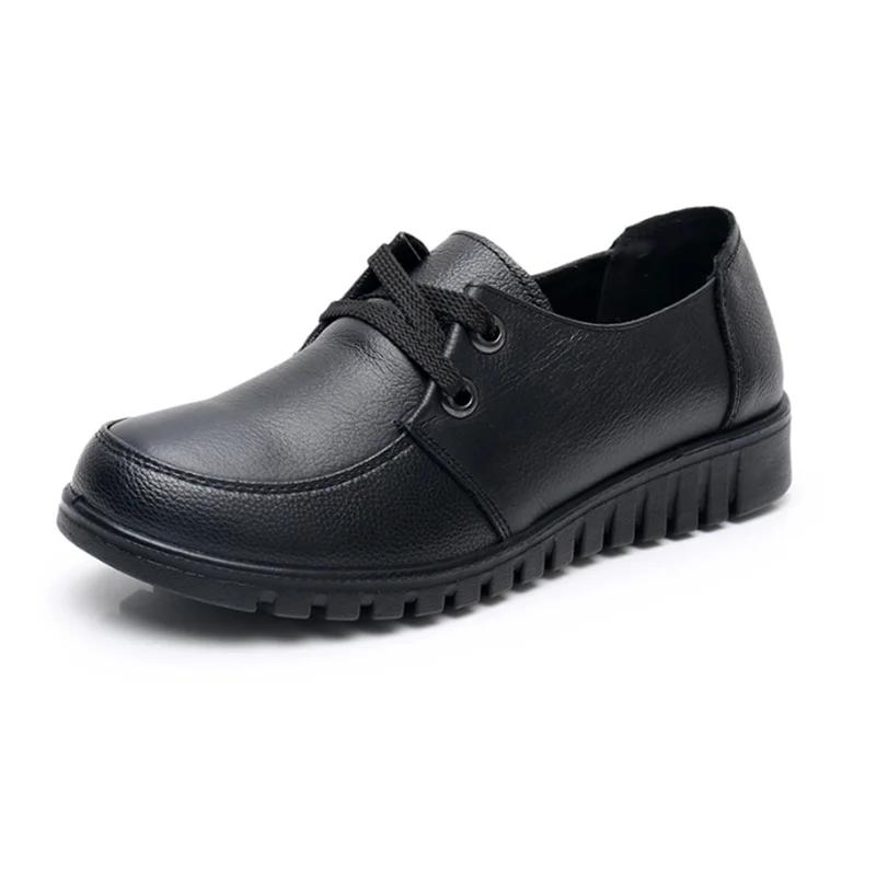 Autumn Women's Flat Shoes Fashion New Shallow Slip On Casual Shoes for Women Outdoor Genuine Leather Office Ladies Walking Shoes