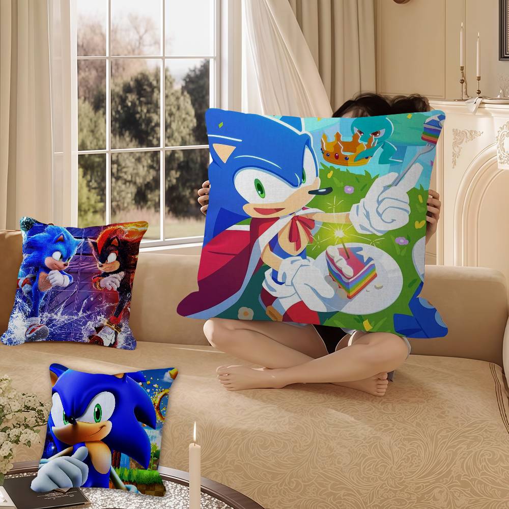 S-Sonic the Hedgehog Personalized Pillow Dust Cover Bedroom Kids Party Decoration Pillowcase Birthday Children Gift
