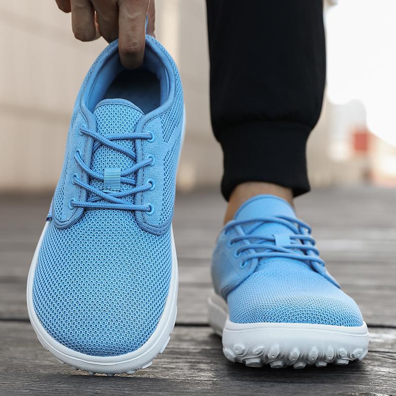 Wide Toe Men Platform Shoe Breathable Knitted Mesh Comfortable Barefoot Casual Versatile Soft Sole Wide Shoes Walking Sneakers
