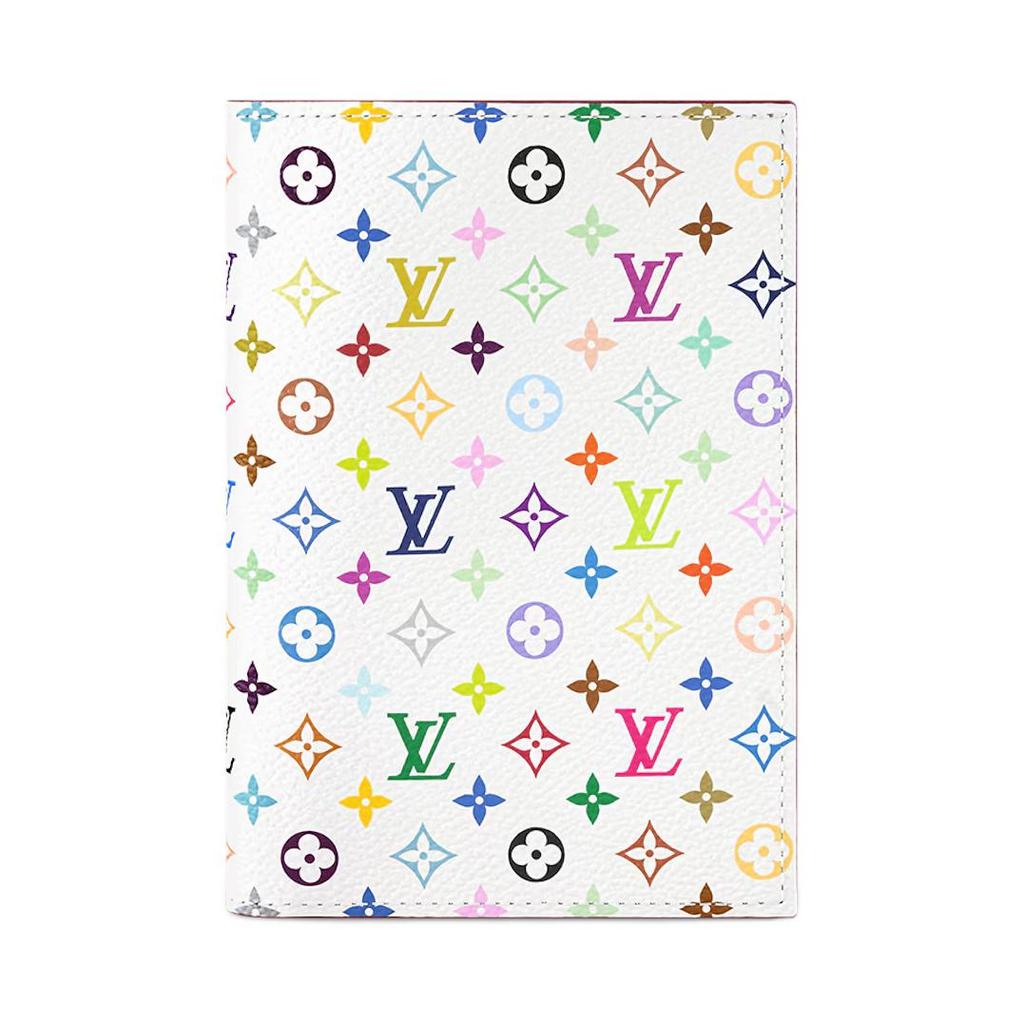 Louis Vuitton X Takashi Murakami Reisepasshülle Mehrfarbig/Weiß Monogramm-Canvas Herren Geldbörsen M14178