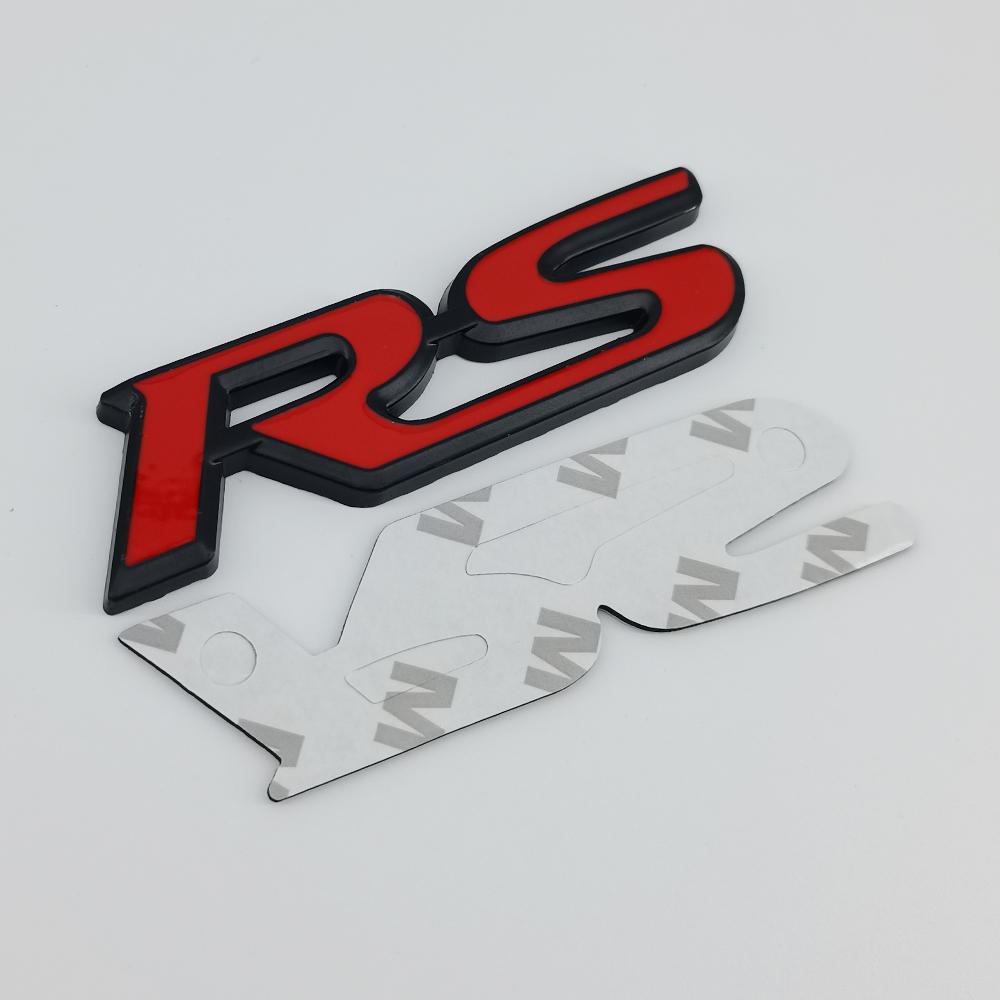 MPC4 3D Metal Logo RS Emblem Letters Car Front Grille Badge Rear Trunk Sticker For Honda Civic City Fit Shuttle Jazz Car Acceessories