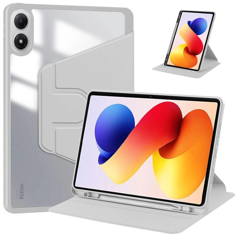 

For Redmi Pad 2 Pro 12.1 Case 360 Rotating Stand With Pencil Holder Acrylic Back for Poco Pad M1 Tablet Cover Funda Redmi Pad 2 Pro 12.1 серый