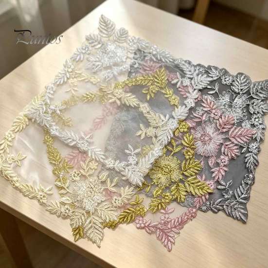 Coffee Shop Table Linens Square Lace Placemat for Dining Table, Embroidered Mesh Heat Resistant Decorative Mats Mat, Retro Floral Coaster Kitchen Home