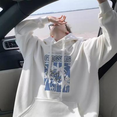 Kapuzenpullover Herren Herbst Trend Marke Amerikanischer Retro Trend Druck Locker Langärmlig Teenager Jacke