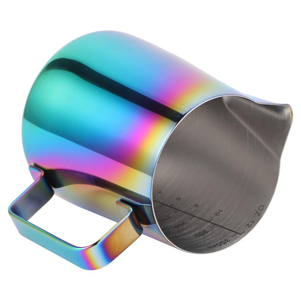 Colorful Latte Art Cup Stainless Steel Milk Frothing Pitcher Coffee Frothing Cup  Latte Art Making