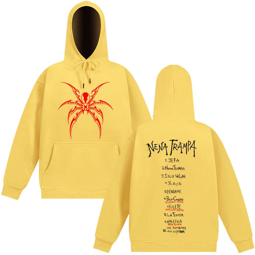 Cazzu Nena Trampa  Fashion Print Hoodie Men's Women Harajuku Hip-hop Sweatshirt Long-sleeved Casual Oversized Pullover Tops