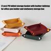 Doubl Size PU Leather Desk Tray Office Supplies for Stationery Makeup Tools Efficient Space Management