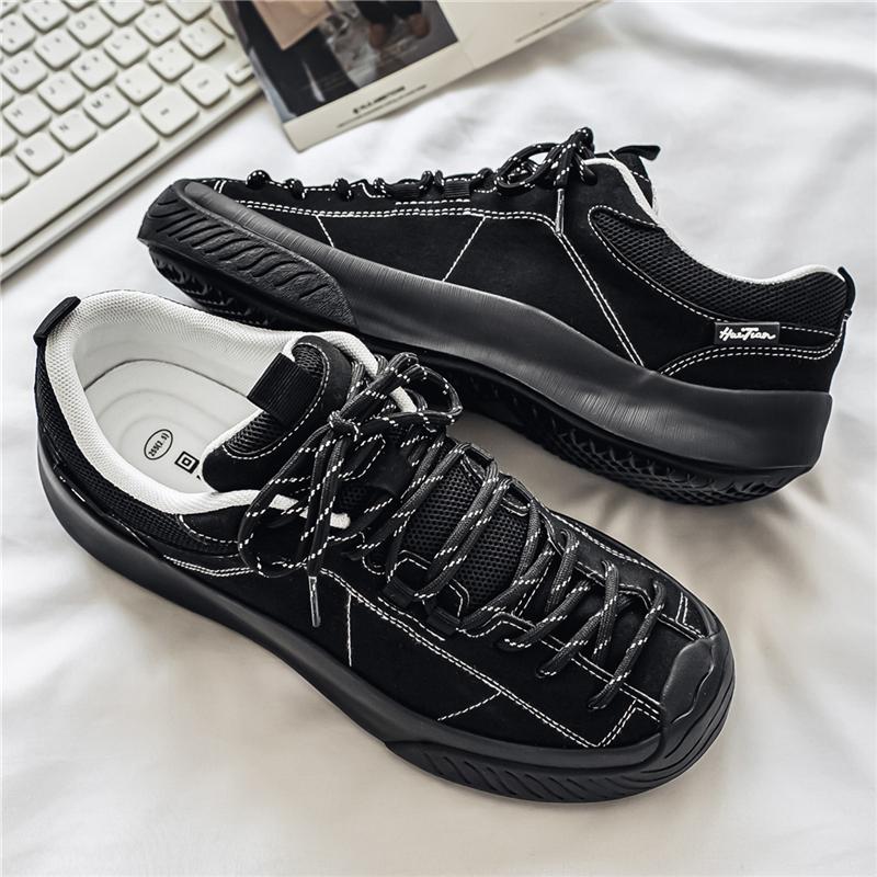 Outdoor Men'S Hiking Shoes British-Style Leather Low-Cut Sneakers Comfortable Couple Hiking Travel Multifunctional Casual Shoes