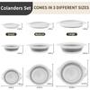 Collapsible Colanders Set of 4 - Food Strainers with Oversized Over Sink Draining Tray,Space Saving Foldable Kitchen Strainer Basket for Washing