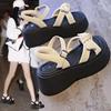 Women's summer outer wear thick-soled soft-soled slippers fashion and high-end slippers 2025 new French beautiful bow