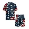 Conjunto de Pijama de Manga Corta para Hombre Suave Transpirable Ligero Camisa de Estar y Pantalones Cortos Conjunto de Ropa de Dormir para Verano Ropa de Casa