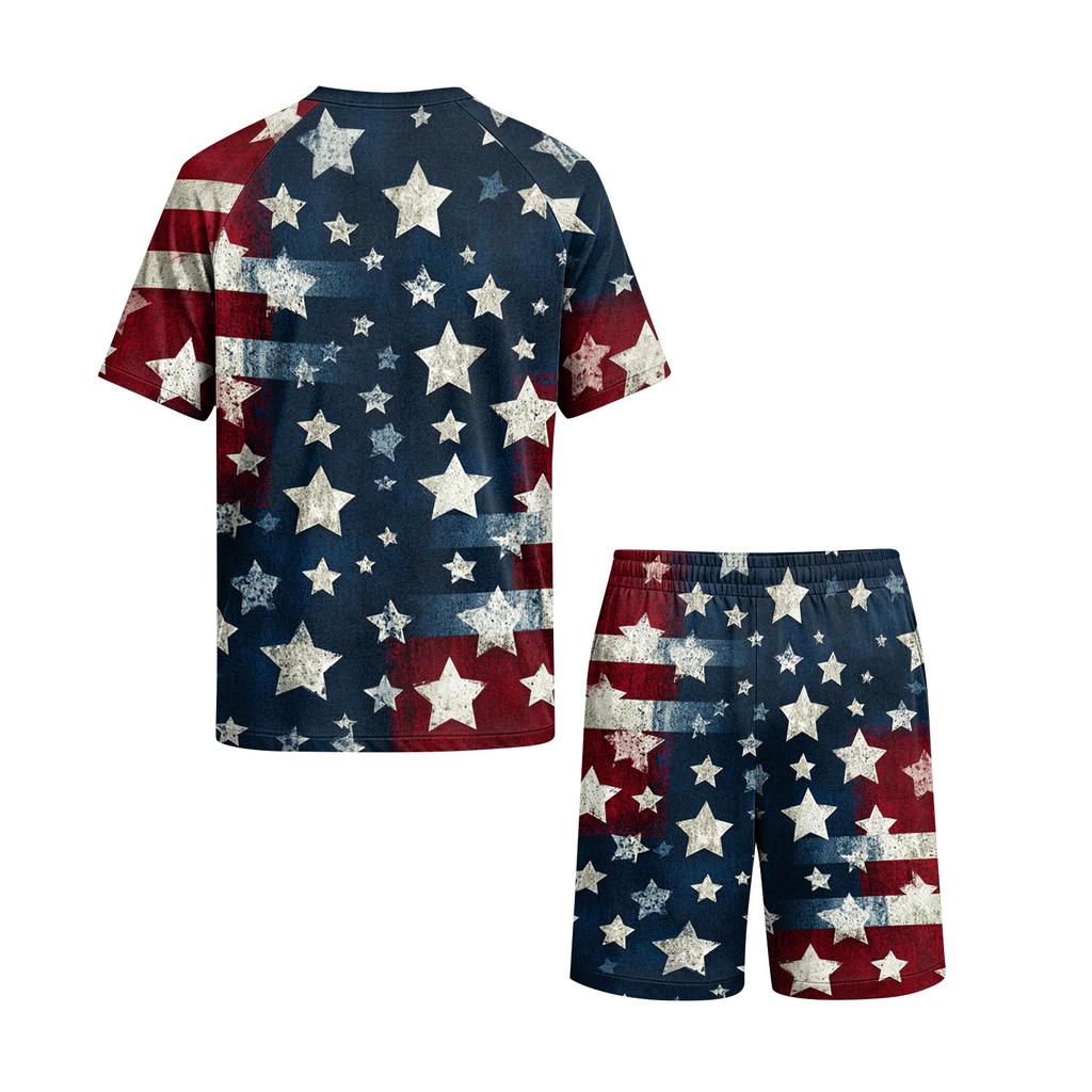 Conjunto de Pijama de Manga Corta para Hombre Suave Transpirable Ligero Camisa de Estar y Pantalones Cortos Conjunto de Ropa de Dormir para Verano Ropa de Casa