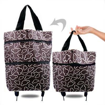 Tragbare faltbare wiederverwendbare Einkaufstaschen Kleiner Einkaufswagen Kaufen Einkaufstrolley Tasche mit Rädern Obst Gemüse Tasche Lebensmittel Organizer