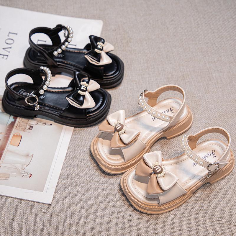 Girls' Bow Summer Sandals 2025: Elegant Korean Style Low-Cut Princess Shoes