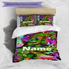3pcs Duvet Cover Set (1*Duvet Cover + 2*Pillowcase, Without Core), Custom Name Teenage Mutant Ninja Turtles Pattern Bedding Set, Home Bedroom Decor Gi