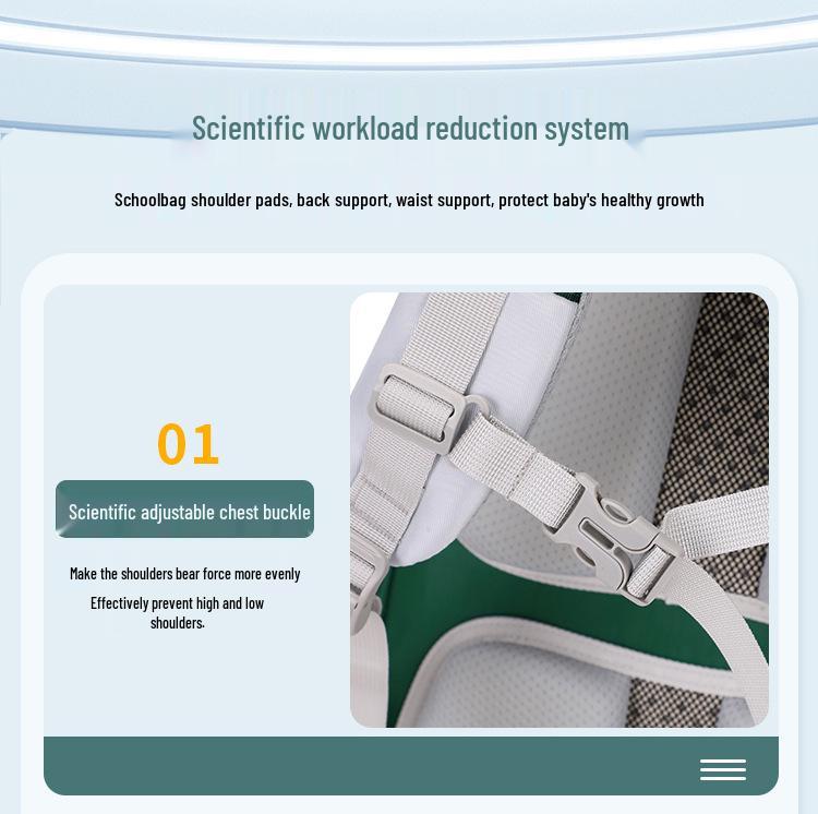 Lightweight Cloud Backpack for Grades 3-6: Large Capacity, Double Shoulder, Spine Protection & Weight Reduction