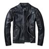 Men's Casual Slim Black Genuine Leather Jacket Fashion Real Cowhide Vintage Motorcycle Biker Coat Spring Autumn