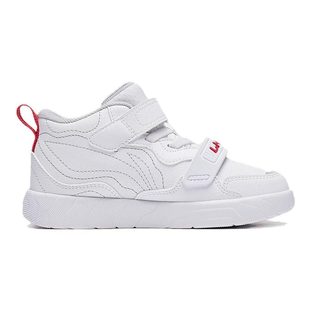 Li Ning Kids Comfortable Versatile Non-Slip Shock Absorbing Mid-Top Sneakers Kids Sneakers White YKNT126-11