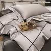4pcs Embroidery Bedding Set for Adults Bedroom Egyptian Cotton Duvet Cover Pillowcase Bedspread Simple Bed Sheet Set Bed Linens