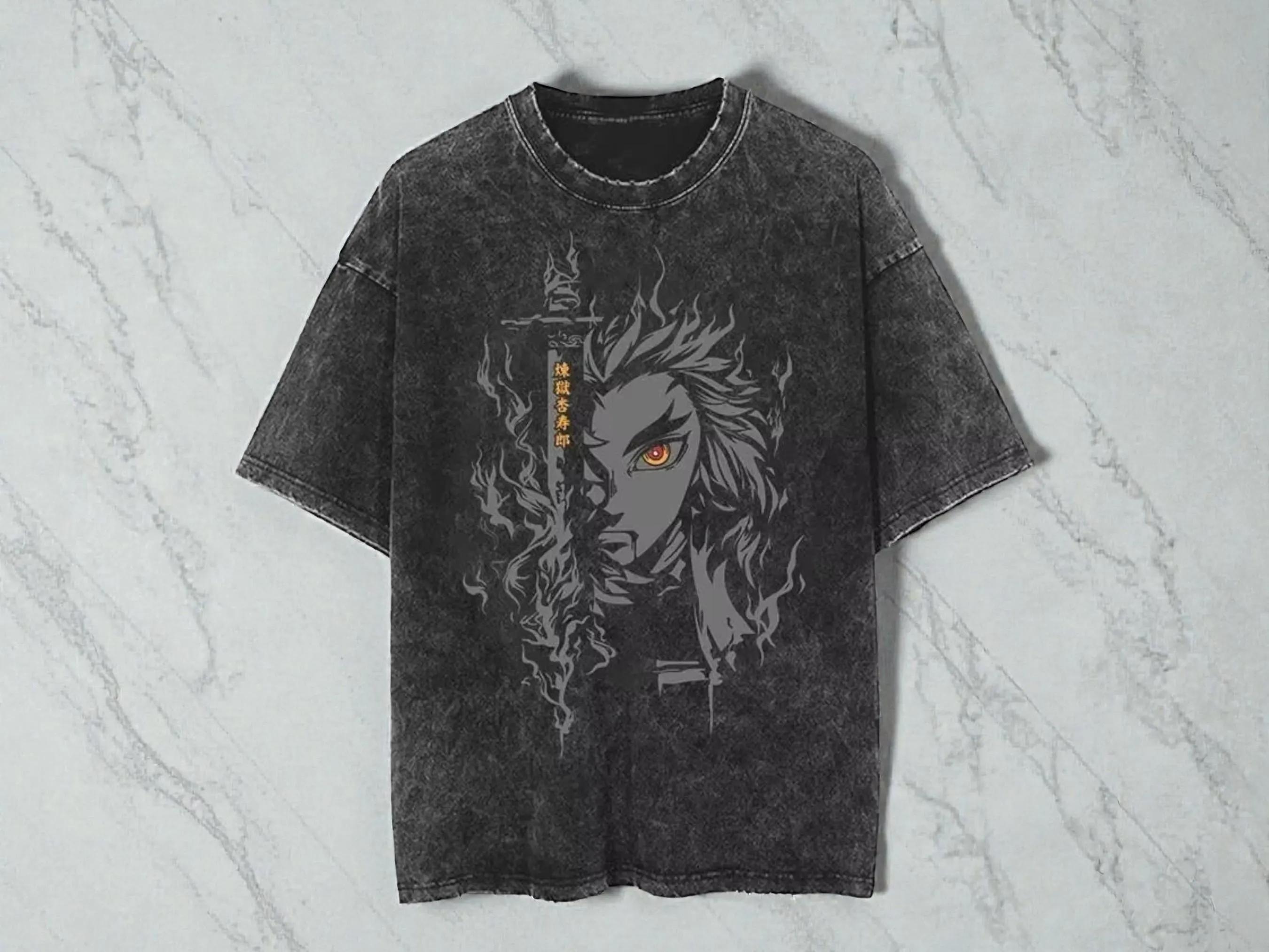 

Purgatory Apricot Shoulang Tshirt Retro Washed Anime Unisexs Tshirt for Spring and Summer Suitable for Both Unisex and Women M