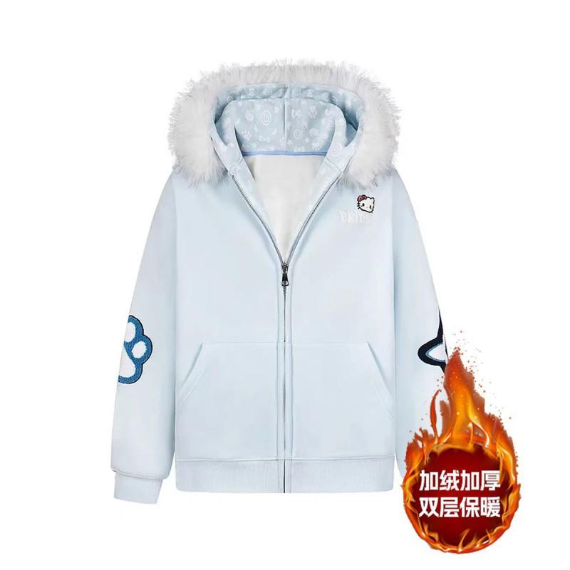 Winter Fleece Hooded Sweatshirt Zip Up Casual Jacket Teen Girls