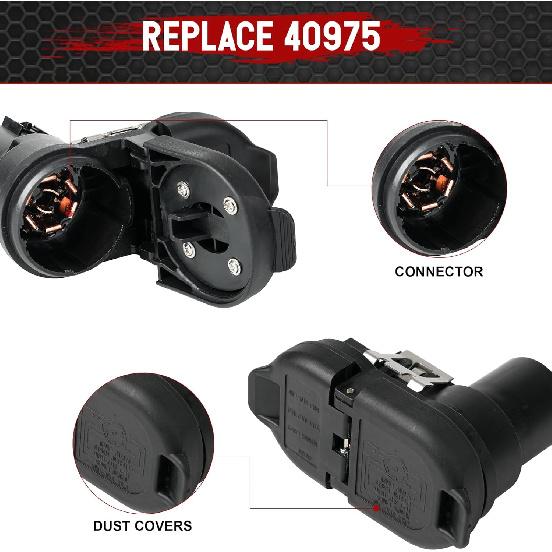 Rear Bumper Trailer Tow Hitch Wiring Connector Adapter Plug 7 Blades 4 Pin W/Bracket Fits For Ford Ram Chevrolet