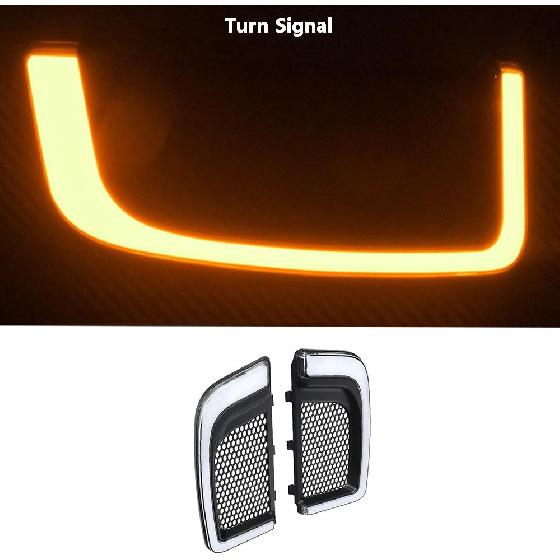 Fairing Lower Grill LED Turn Signal Lights, Tracer LED Running Light/Turn Signal Fairing Lower Grills, Chrome