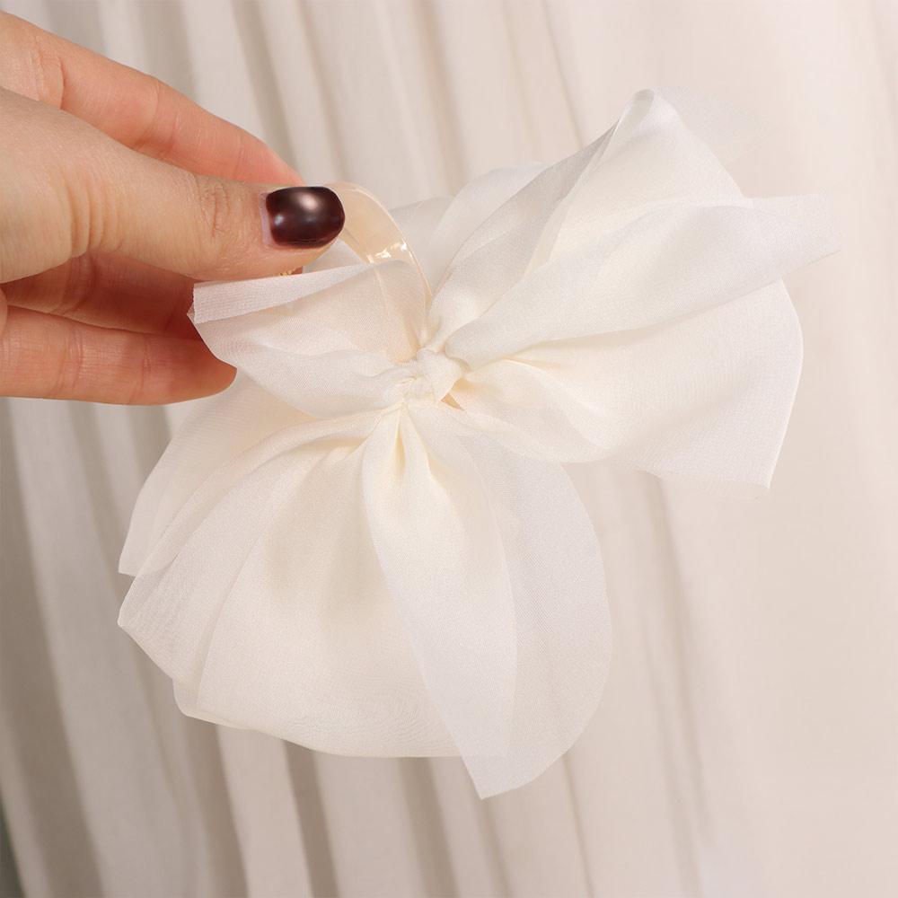 Dolce fiocco squalo fermaglio stile francese donne capelli afferrare moda chiffon artiglio capelli signora