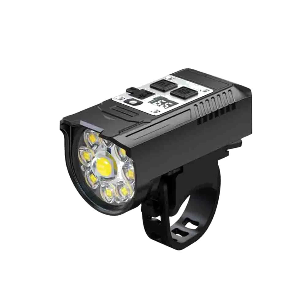 Super Bright Bicycle Front Light Type-C charging Power Display  Mountain Road Bike Front Lamp Dual Light Source Bike Flashlight