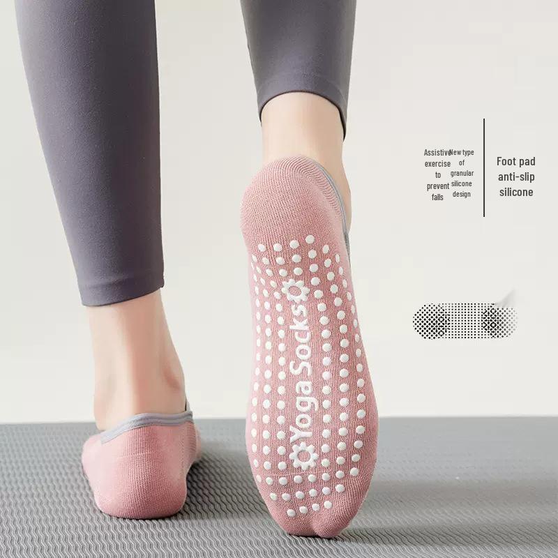 Women's Anti-Slip Yoga & Pilates Socks - Cotton Short Fitness Socks for Indoor Dance & Beginner Sports