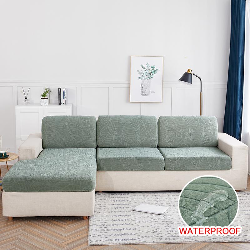 Waterproof Thick Jacquard Cushion Cover Fitted Sofa Covers For Living Room Stretch Seat Cover Furniture Protector Sectional Sofa