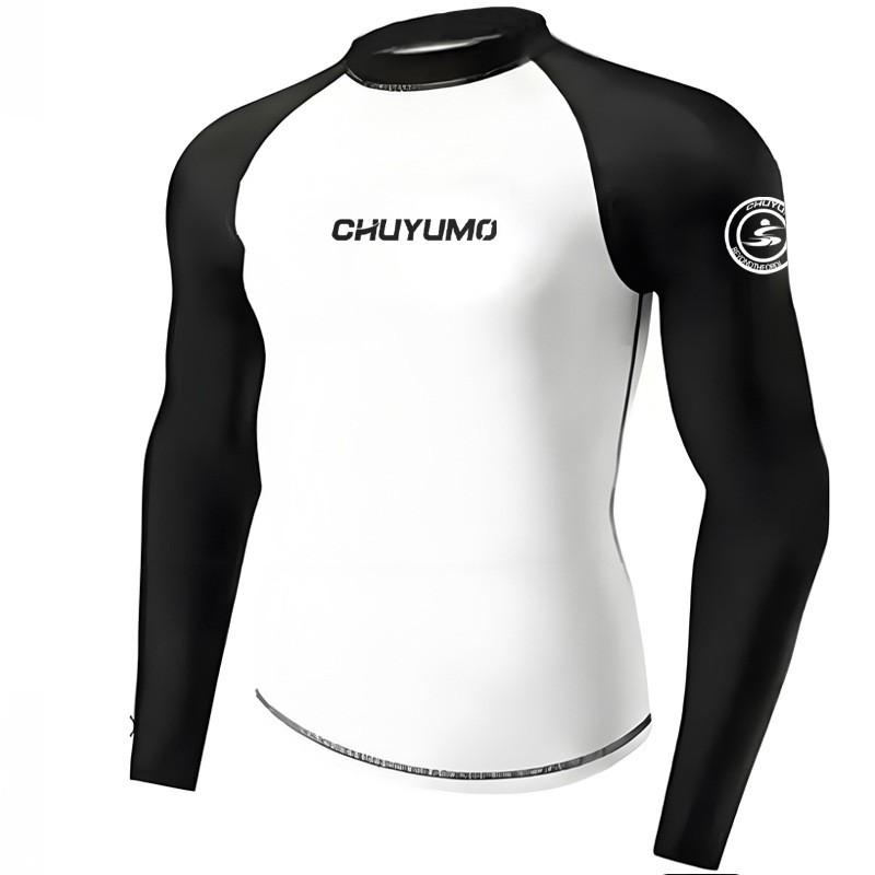 Mens Long Sleeve Rash Guard Set UV Protection Quick Dry Snorkeling Surfing Wetsuit Diving Swimming
