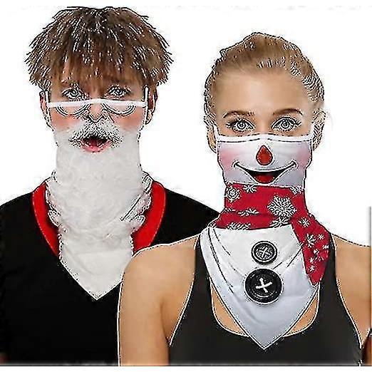 6 Pcs Christmas Face Bandanas Multi-functional Neck Gaiter Scarf Headwear Headband For Unisex Xmas Dress