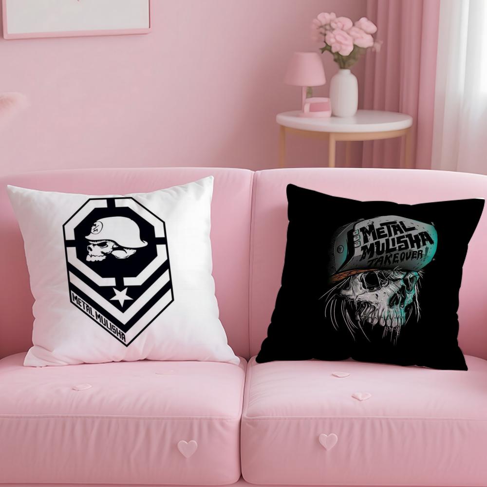 Classic Brand Metal Mulisha Cushion Cover Soft & Easy-Wash Pillow Case – Versatile for Couch, Bed, Travel and Office