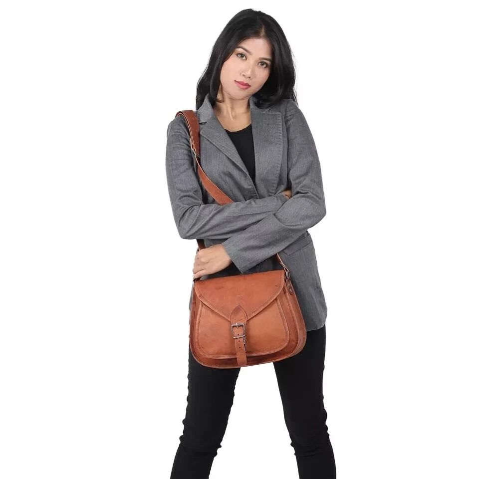 Vintage Real Leather Women's Casual Tote Purse Satchel Crossbody Sling Bag Retr
