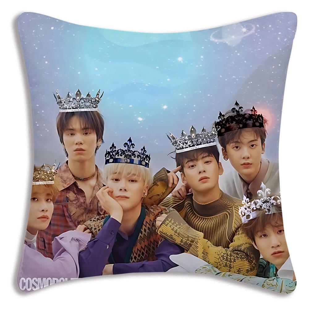 Cool Fashion Singer Korean Wave Pillow Covers Cartoon Sofa Decorative Home Double-sided Printing Short Plush Cute Cushion Cover