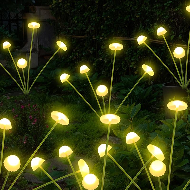 LED Trädgårdssvamp Lampa Solcellsdriven Utomhus Landskapsljus IP65 Vattentät Manet Vinglande Ljus för Trädgårdsatmosfär