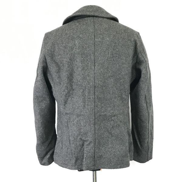 JUNMEN Melton Wool Short Pea Coat Gray Size L(USED)