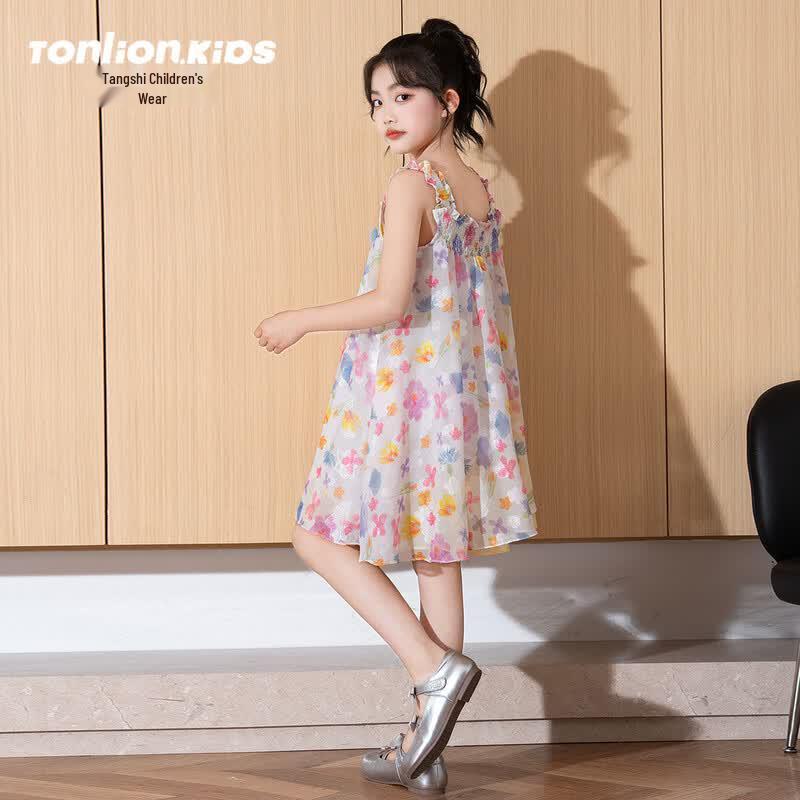 Tang Shi Girls Summer Floral Princess Dress 160
