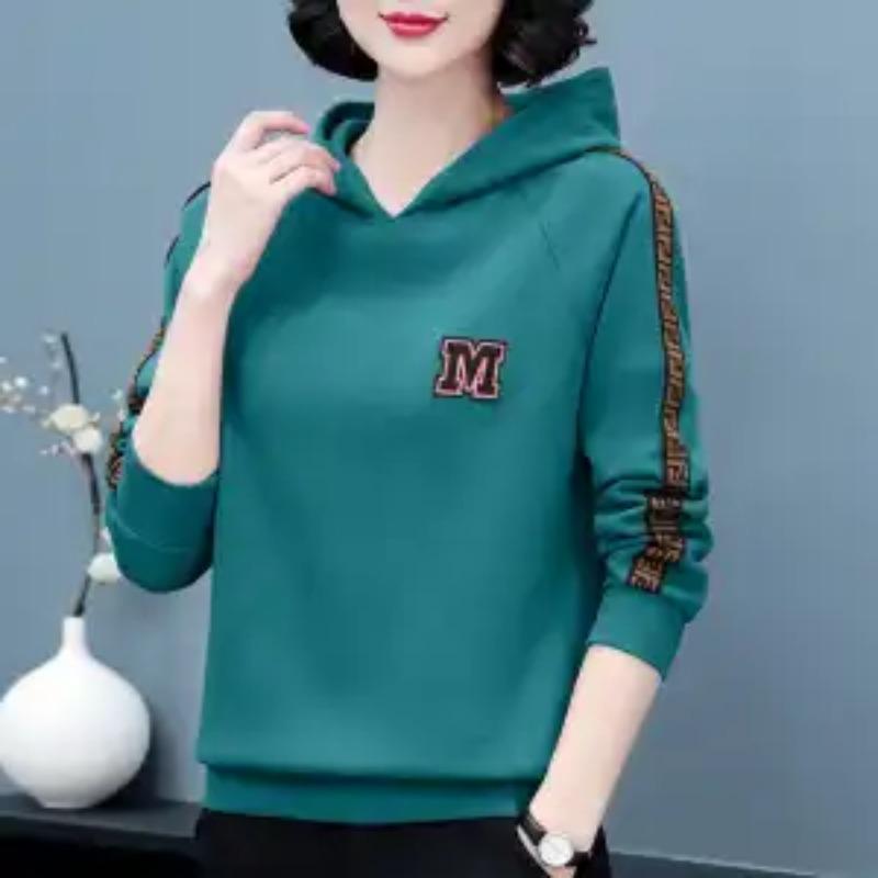 

Худи из чистого хлопка для женщин 2025 Новая осенне-зимняя женская куртка свободного кроя с длинными рукавами L