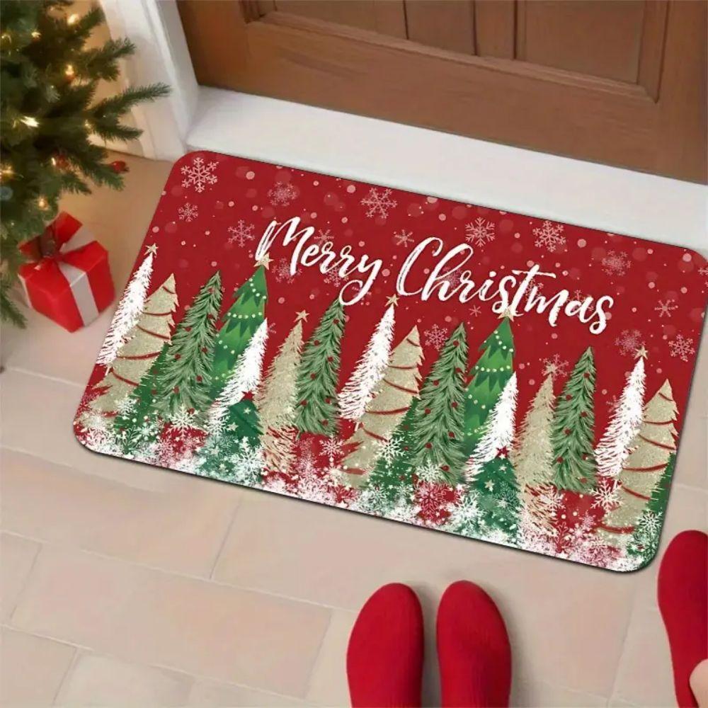 

Christmas Decorative Rug, Durable and Non-Slip Christmas Tree Bathroom Door Mat, Entrance Door Mat, Home Decor 40x60cm 16x24inch
