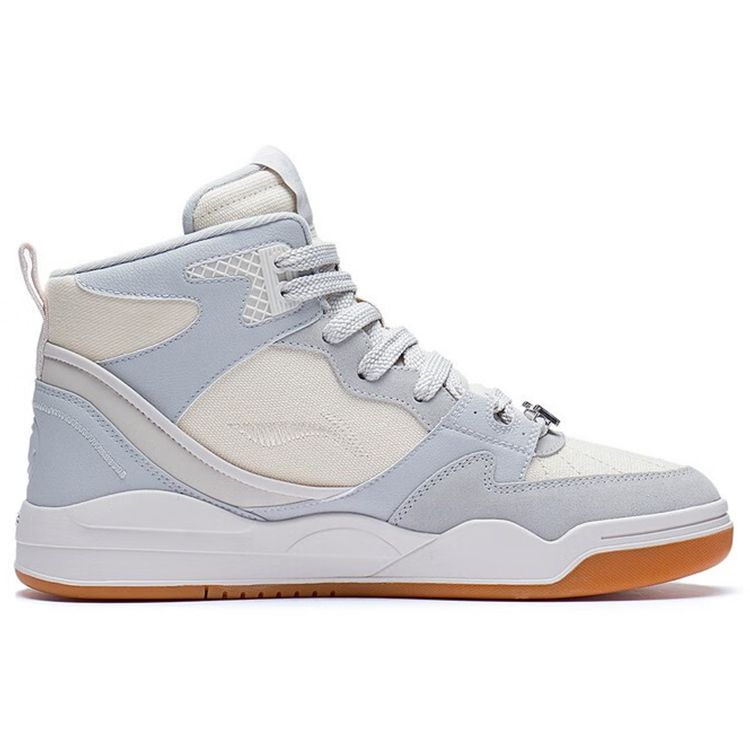 Li Ning Moon White Comfortable Non-Slip Wear-Resistant High-Top Sports Casual Shoes Men Sneakers Gray AGCS249-1