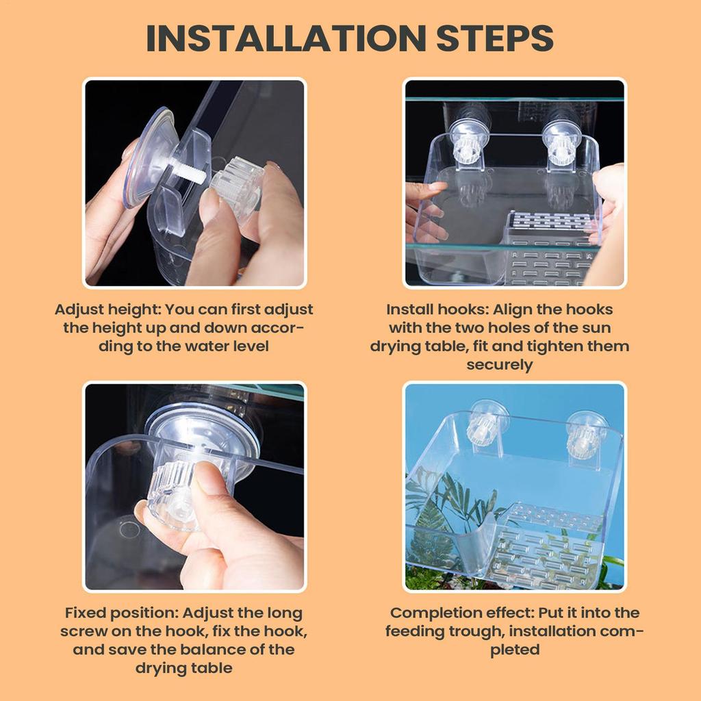 Turtle Docks For Basking Suction Cup Clear Terrace Decoration Adjustable Height Basking Area Ramps For Tank Aquarium Habitat