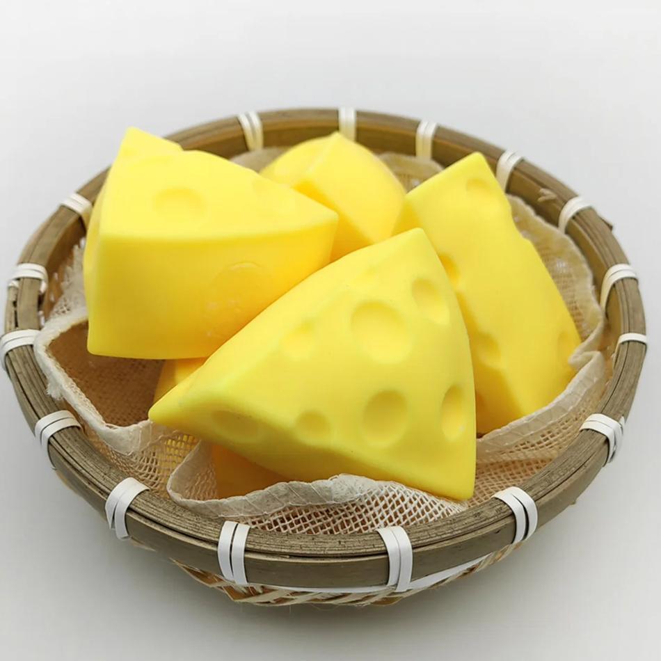 Squishy Square Cheese Squeeze Toy Soft Decompressing Pinching Cheese Sticky Slow Rebound Toy Christmas gift