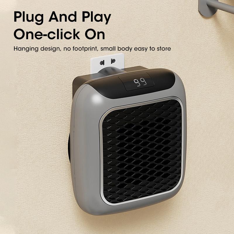 800W LCD Digitalanzeige Haushalts-Mini-Heizgerät Kleine Badezimmer-Heizlüfter Wandmontierter PTC Keramik-Elektroheizer