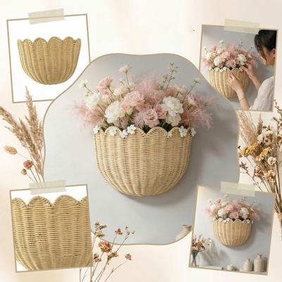 Woven Rattan Basket, Perfect For Beginners, Key Storage, Bathroom Organizer, Sunflower Design, Meditation Basket.