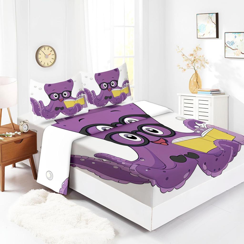 Animal Puppy Pattern Mattress Four-Piece Bedding Set Bedroom Dormitory Bedding Decoration