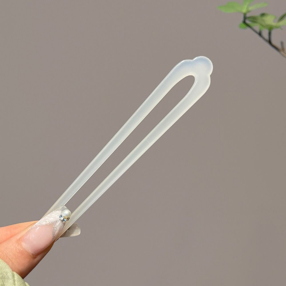 

Acetic Acid U Shape Hairpin Chinese Style Chinese Style Hair Stick Girl Hair Accessories white-A