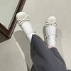 Black French retro thick heel heightening shallow mouth single shoes women's summer 2025 new with skirt versatile Mary Jane shoes