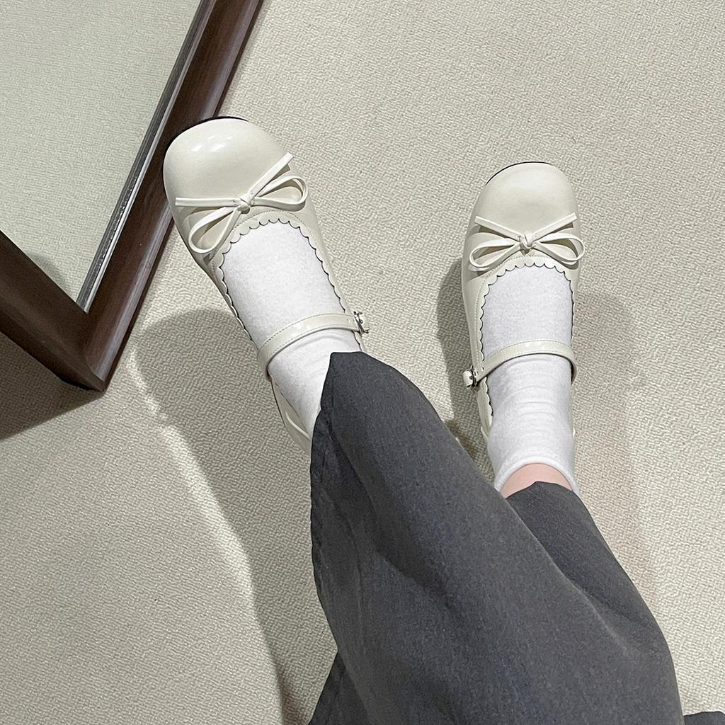 Black French retro thick heel heightening shallow mouth single shoes women's summer 2025 new with skirt versatile Mary Jane shoes
